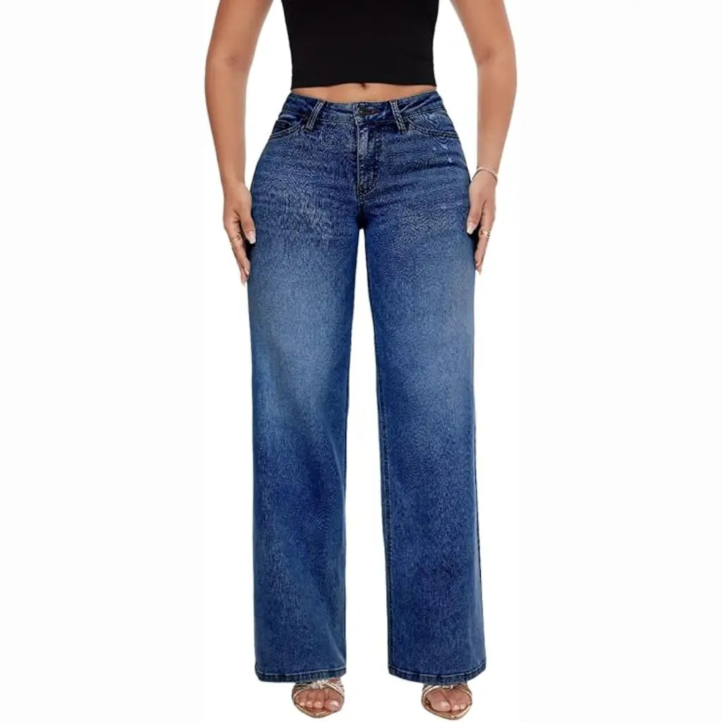 NoorCurve™ Stretch-Jeans mit weitem Bein