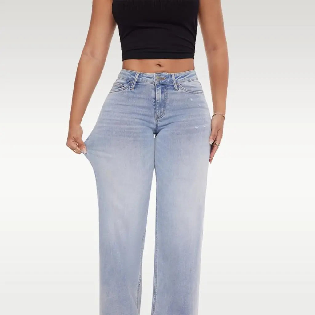NoorCurve™ Stretch-Jeans mit weitem Bein