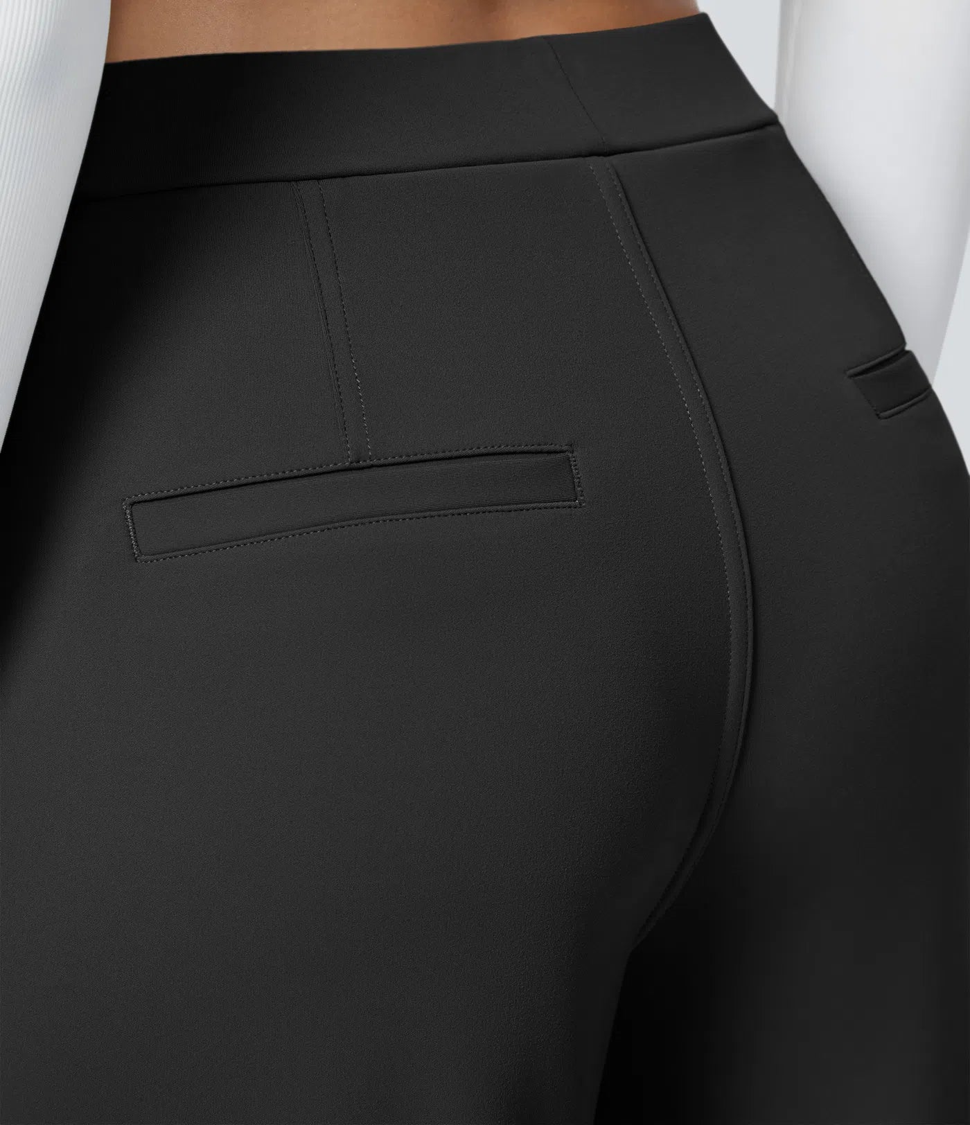 NoorFlex™ Stoffhose mit hohem Bund, Seitentaschen & geradem Bein
