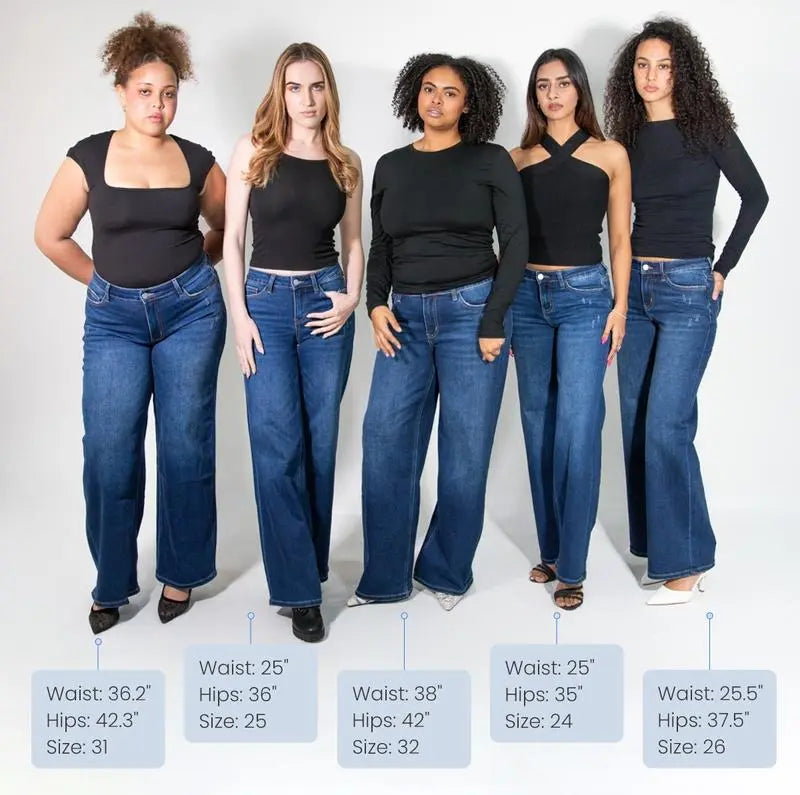 NoorCurve™ Stretch-Jeans mit weitem Bein